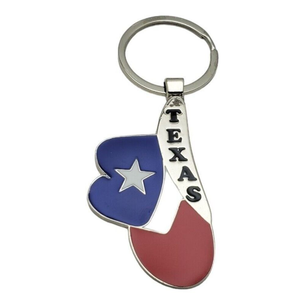 Texas Cowboy Hat Metal Keychain Key Ring Souvenir Travel Tourist‎ Lone Star US